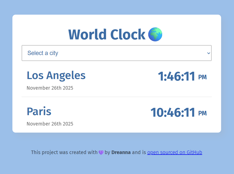 World Clock Project